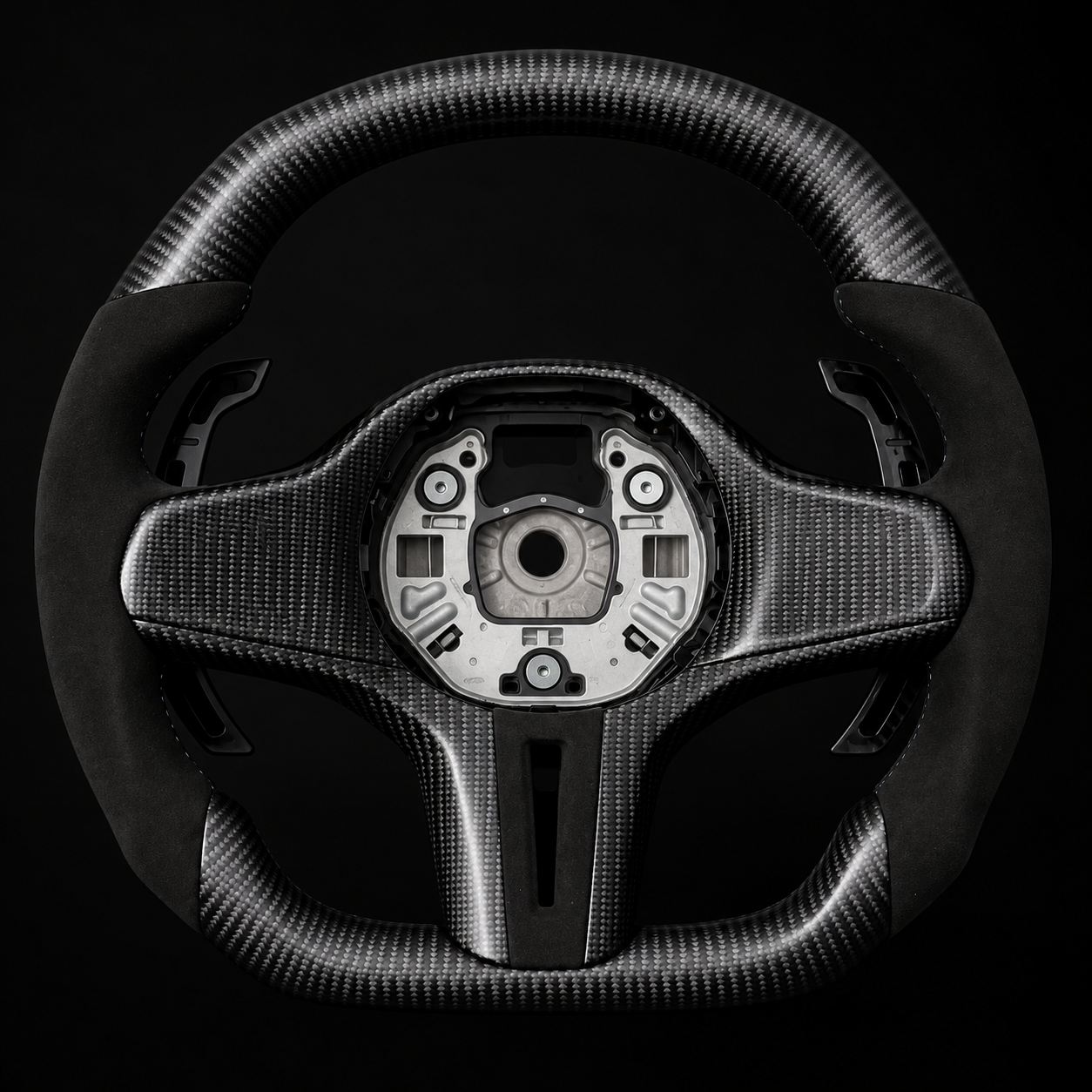 Finished custom carbon steering wheel